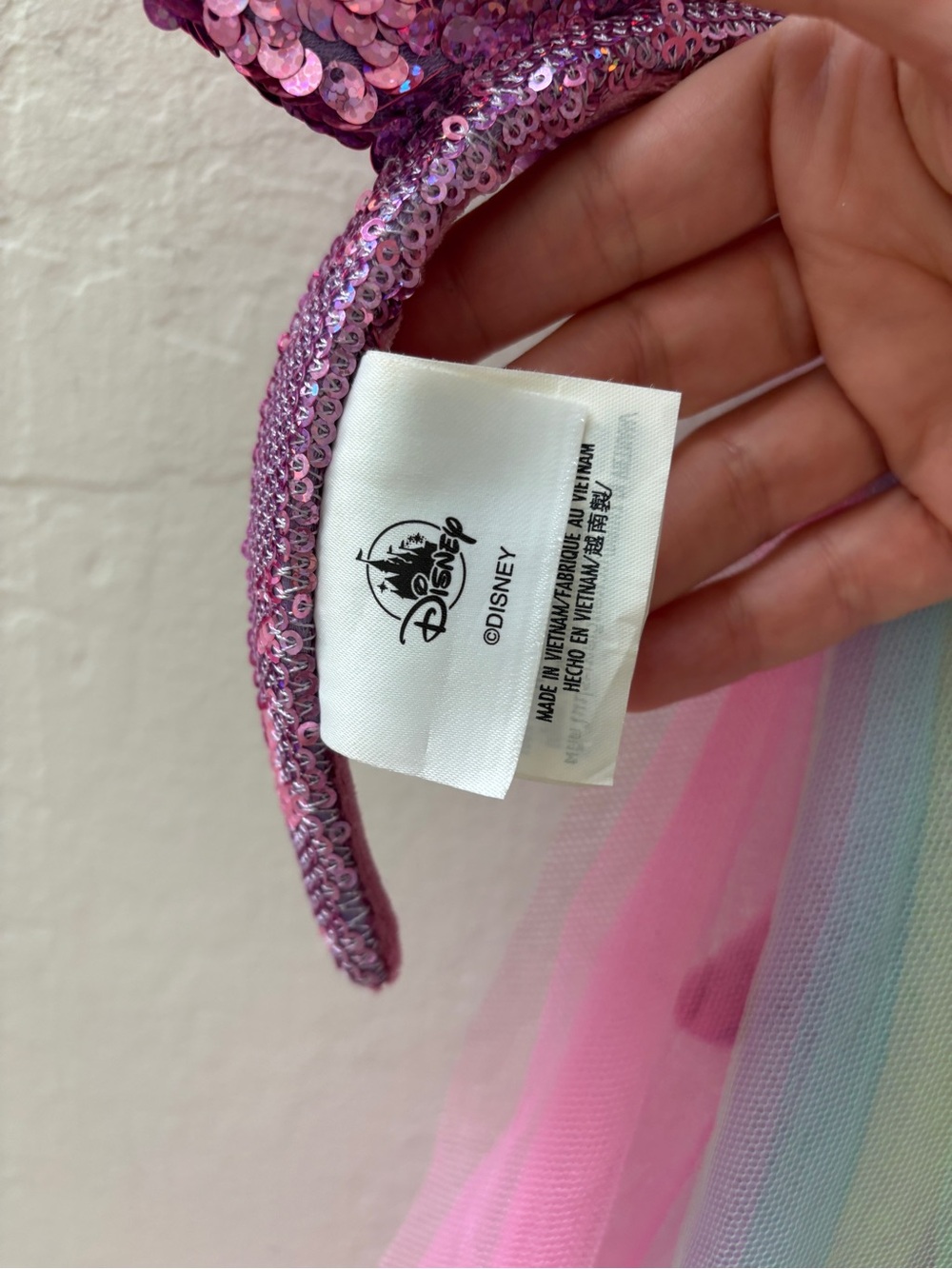 Disney Parks Pink Sequin Unicorn Minnie Mouse Ears Headband with Rainbow Horn - Picture 3 of 5